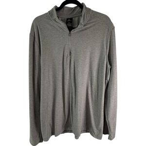 Kyodan Mens XL Quarter Zip Pullover Heather Gray Long Sleeve Activewear Sweater